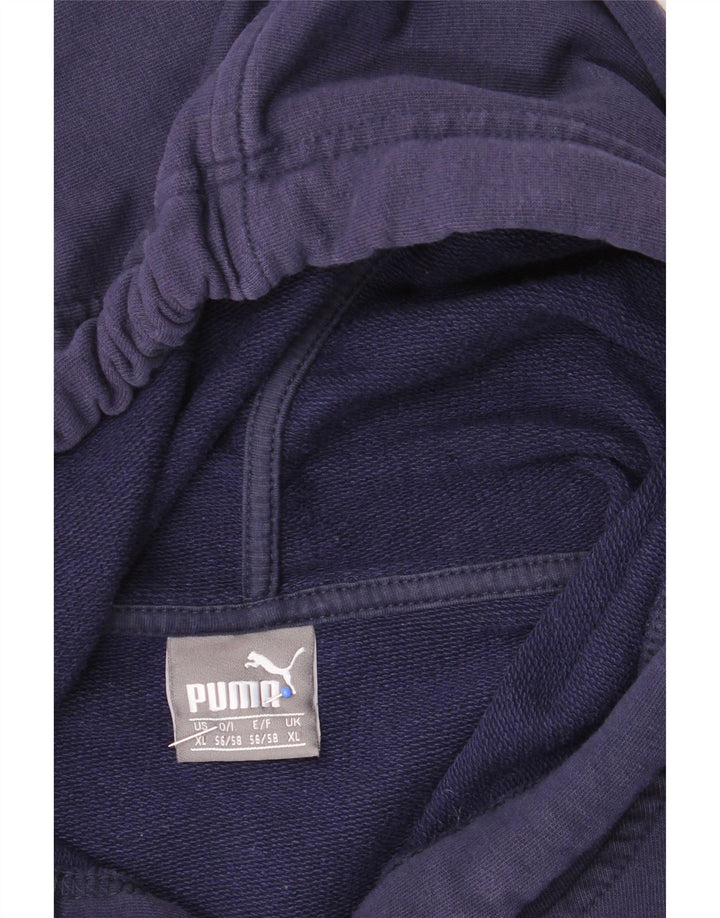 PUMA Mens Graphic Hoodie Jumper XL Navy Blue Vintage Puma and Second-Hand Puma from Messina Hembry 