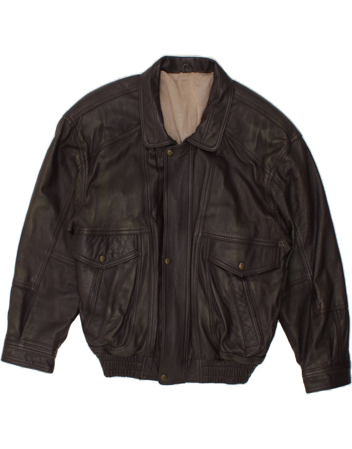 VINTAGE Herren Lederjacke UK 38 Mittelbraunes Leder