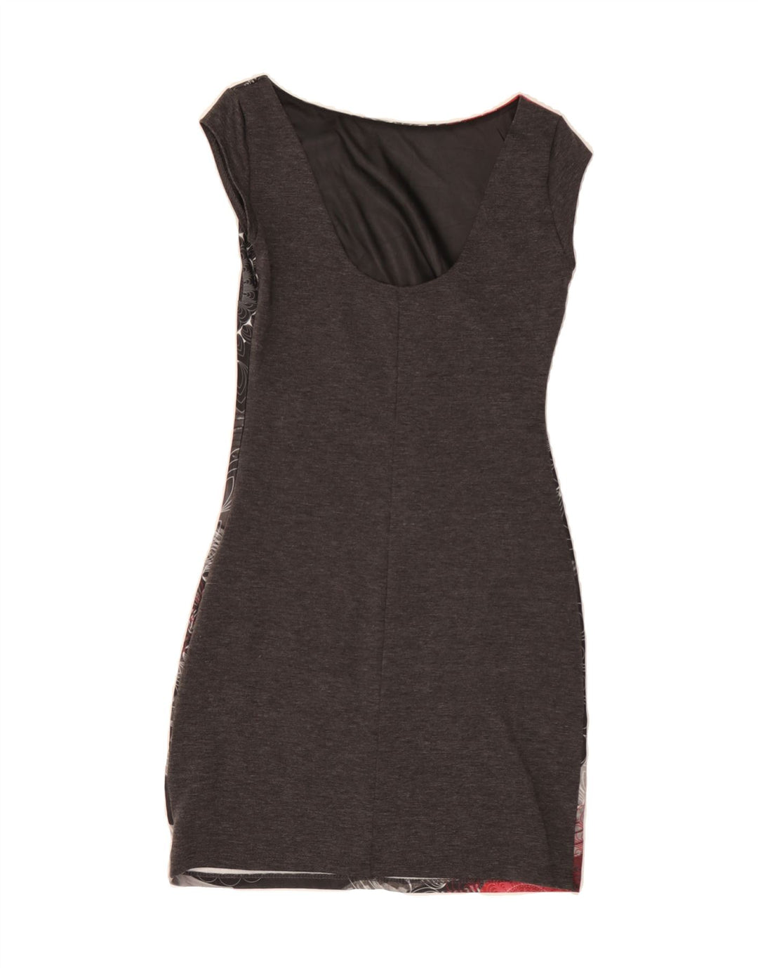 DESIGUAL Womens Bodycon Dress UK 10 Small Grey Floral Polyester Vintage Desigual and Second-Hand Desigual from Messina Hembry 