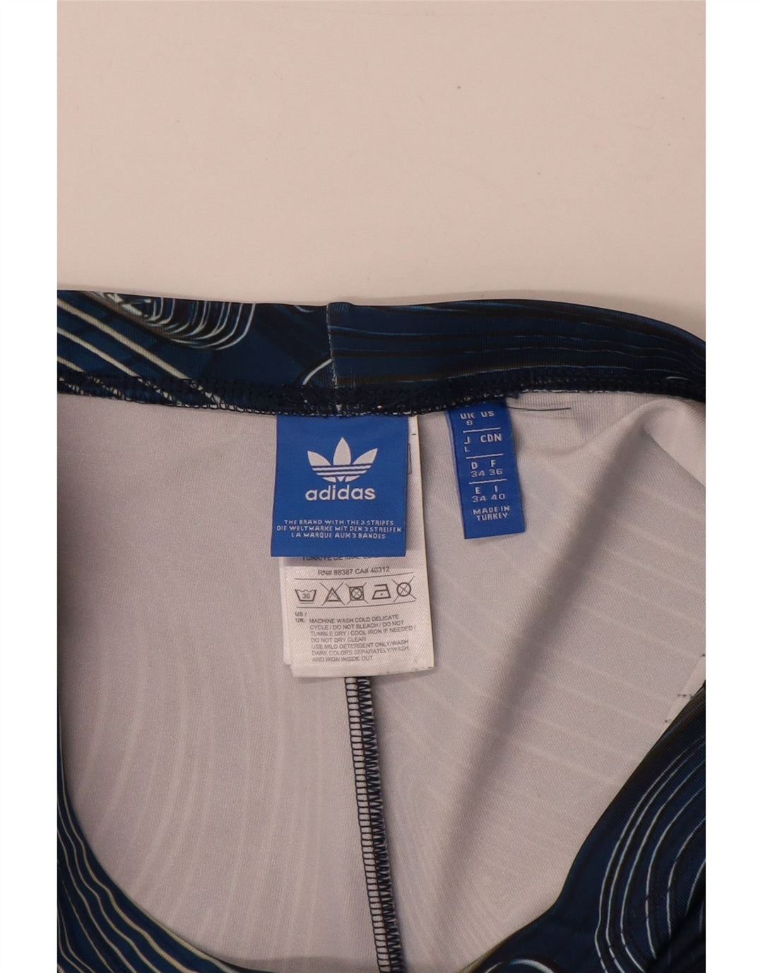 Adidas Damen-Leggings mit abstraktem Muster, Größe S, Marineblau, Polyester