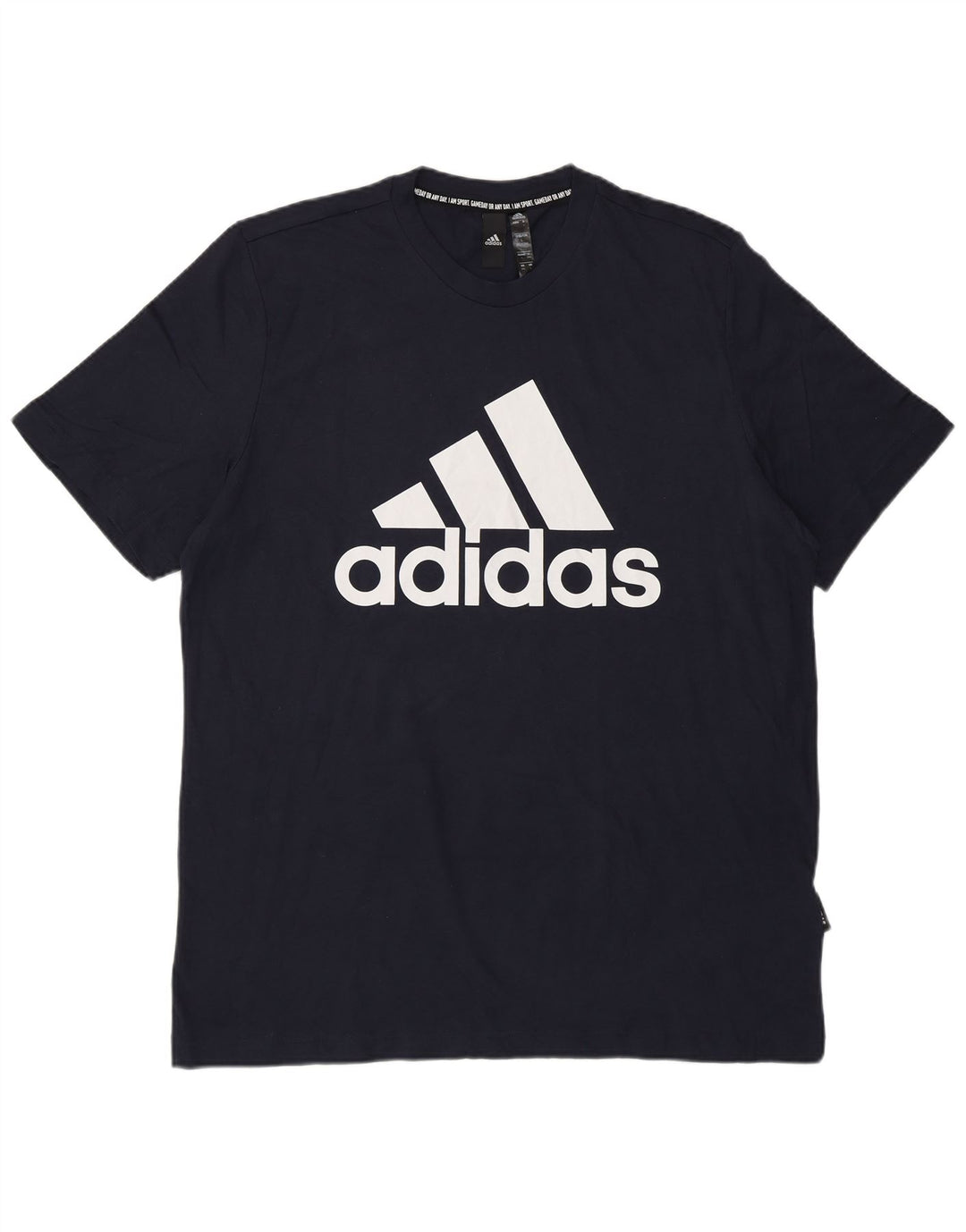 Adidas Herren-T-Shirt mit Grafik, groß, marineblau, Baumwolle