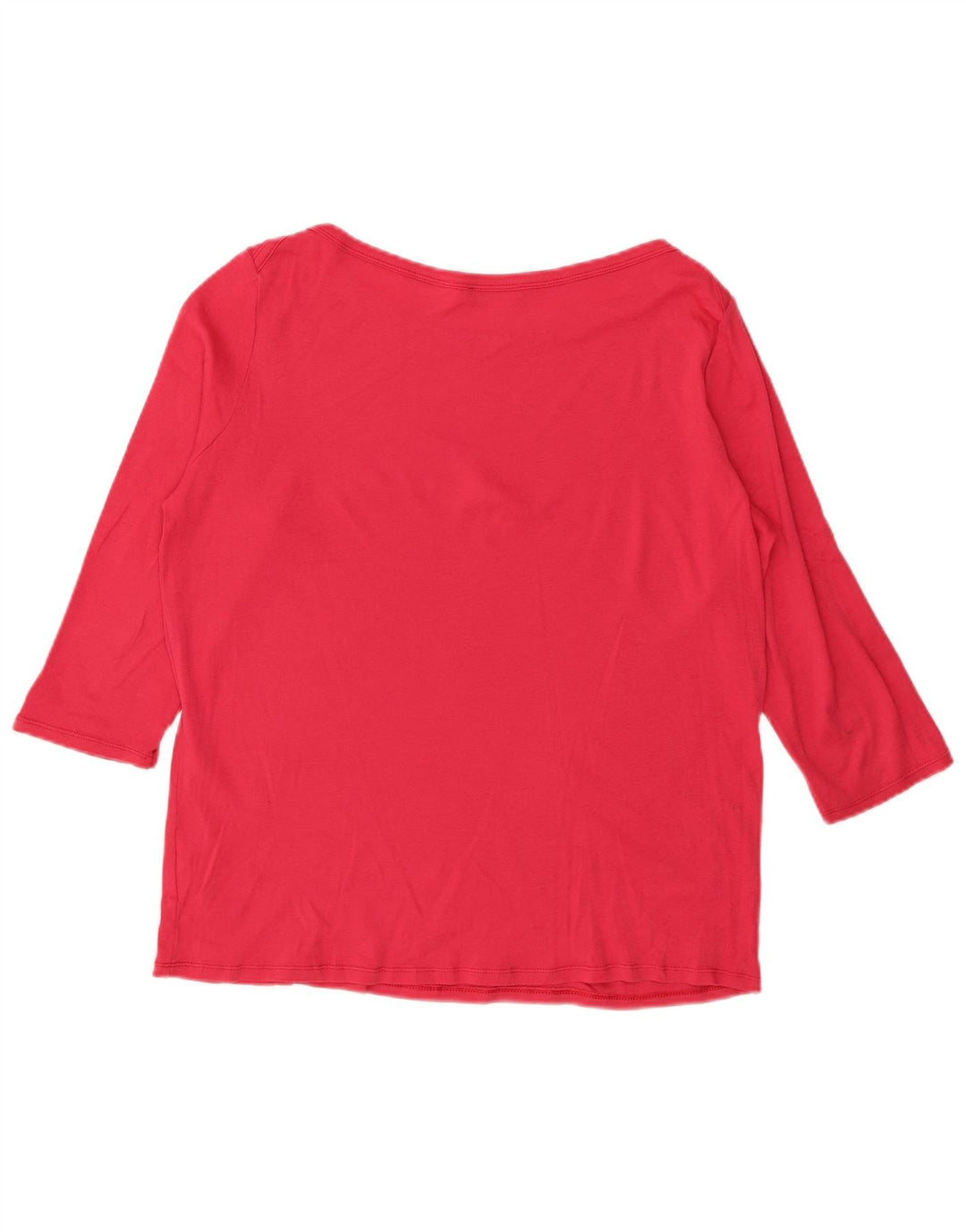 BENETTON Damen Top 3/4 Ärmel UK 14 Large Rot