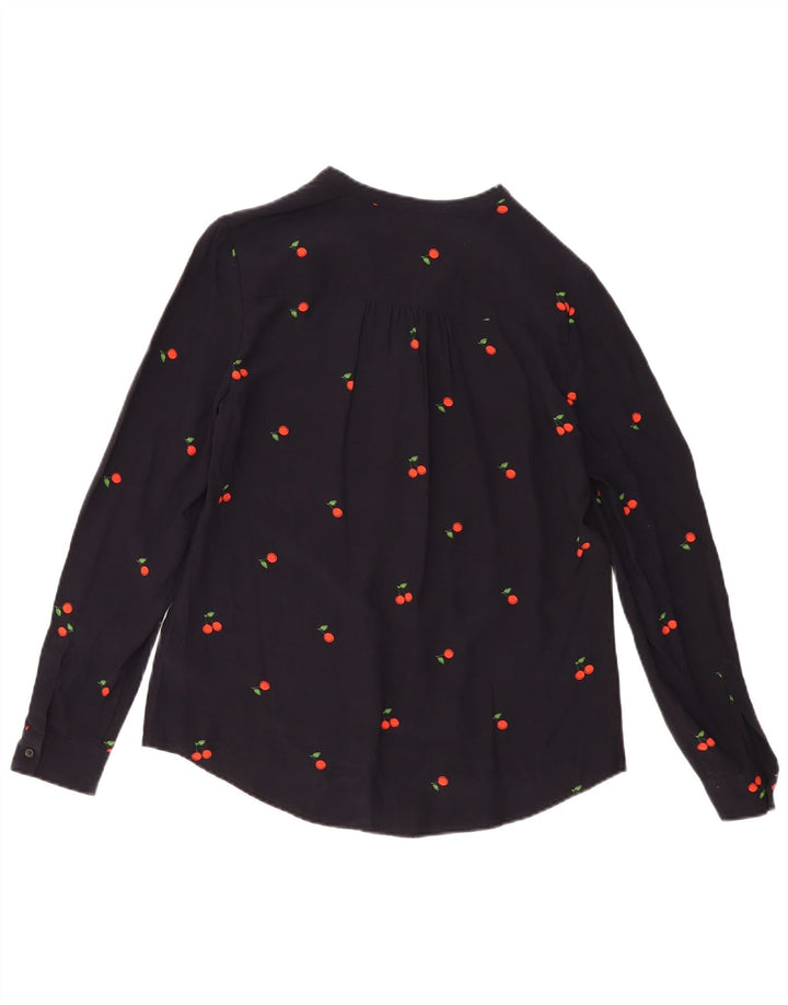 HOBBS Damen-Blusenoberteil in Übergröße, langärmelig, Gr. 10, Größe S, Schwarz, Blumenmuster