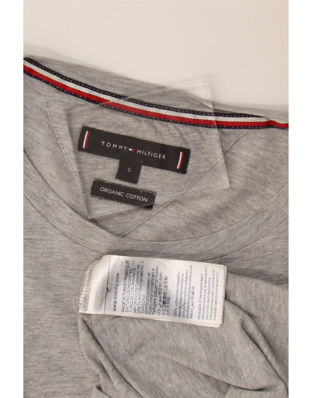 TOMMY HILFIGER Herren-T-Shirt mit Grafik, Größe S, Grau, Colourblock-Baumwolle