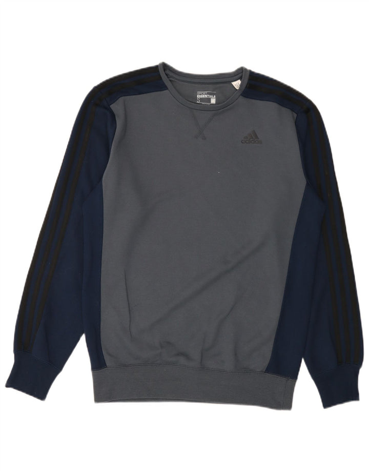 Adidas Herren Climalite Sweatshirt Pullover Small Blue Colourblock Polyester
