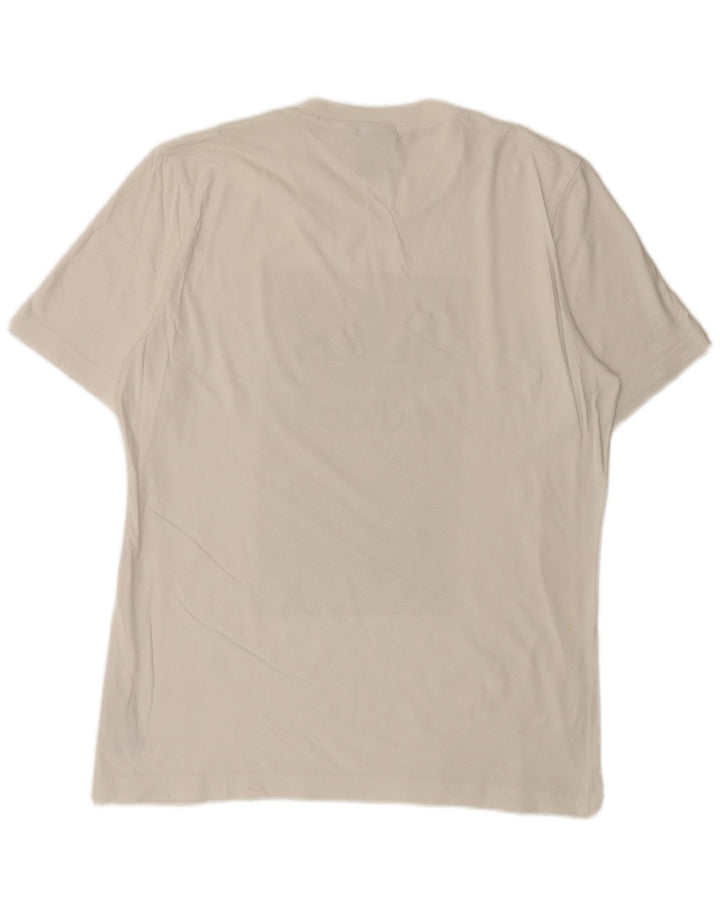 Adidas Herren Grafik-T-Shirt-Oberteil aus mittelweißer Baumwolle