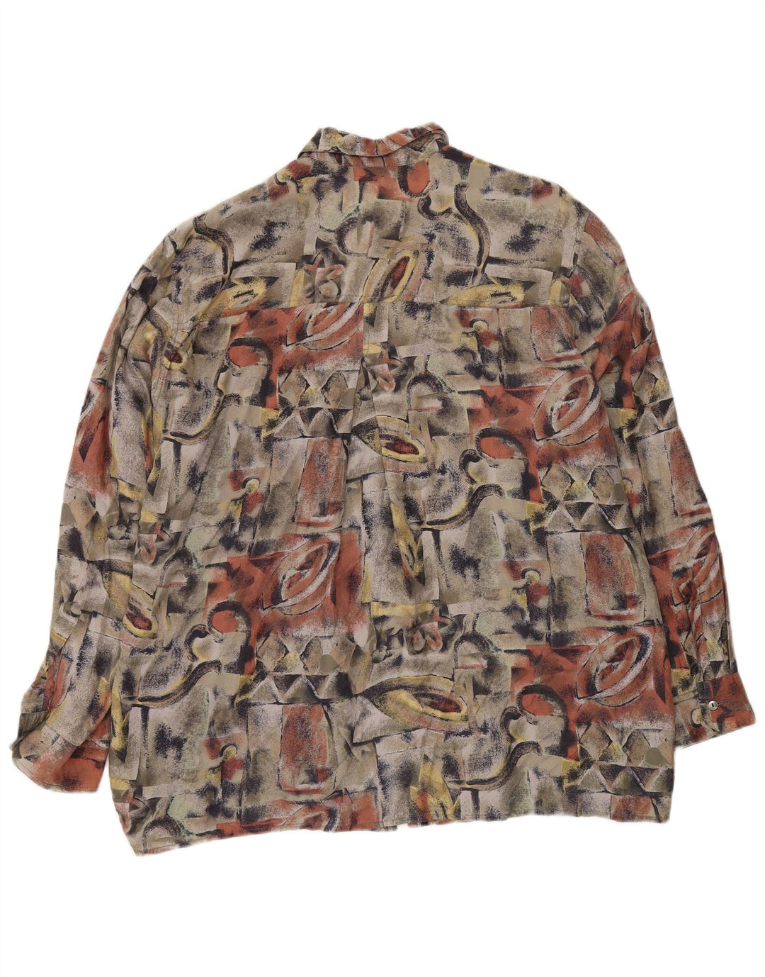 NEU FAST Herrenhemd mit abstraktem Muster, Größe 41/42, große, mehrfarbige Seide