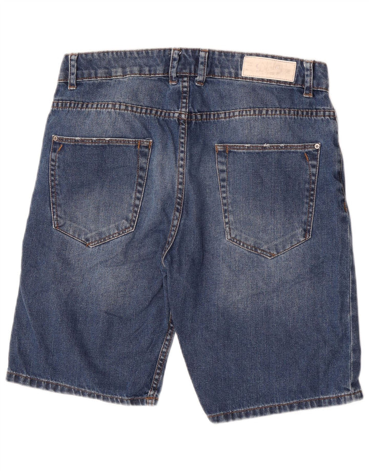 Zara Herren Jeansshorts EU 42 Large W32 Blaue Baumwolle