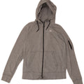 NIKE Damen-Kapuzenpullover mit Reißverschluss, UK 12, mittelgraue Baumwolle