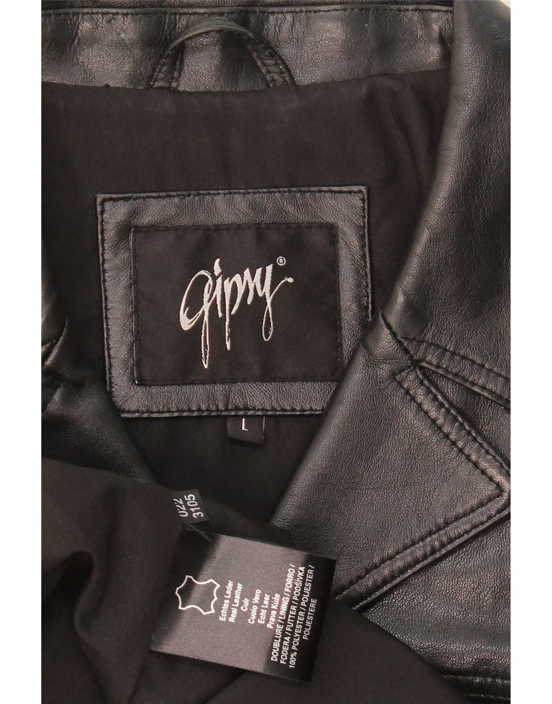GIPSY Womens Leather Jacket UK 14 Large Black Leather Vintage Gipsy and Second-Hand Gipsy from Messina Hembry 
