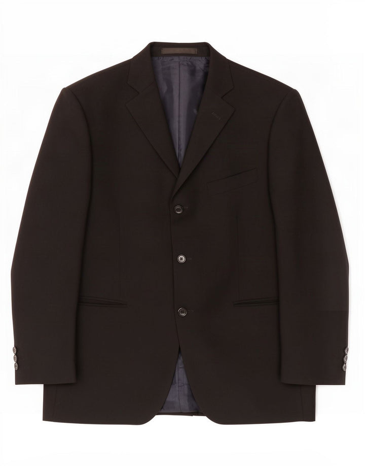 Marks & Spencer Herren-Blazer mit 3 Knöpfen, UK 40, Mittelschwarz, Polyester