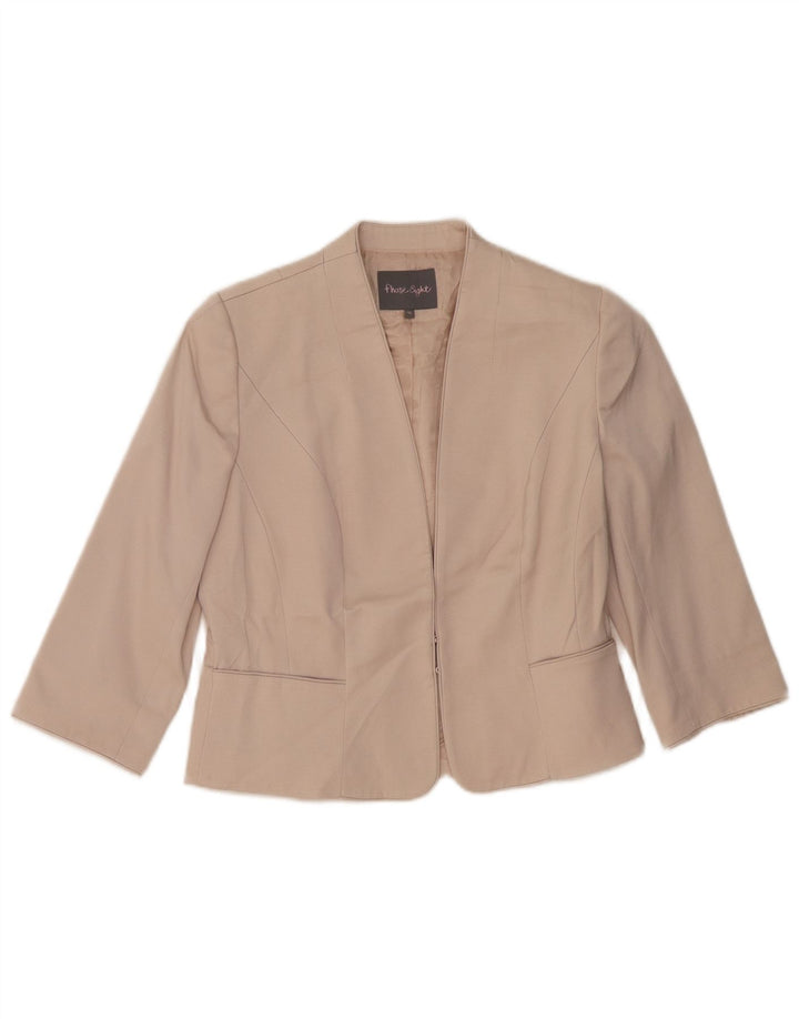 Phase Eight Damen-Blazerjacke mit 3/4-Ärmeln, UK 12, Mittelbeige, Acetat