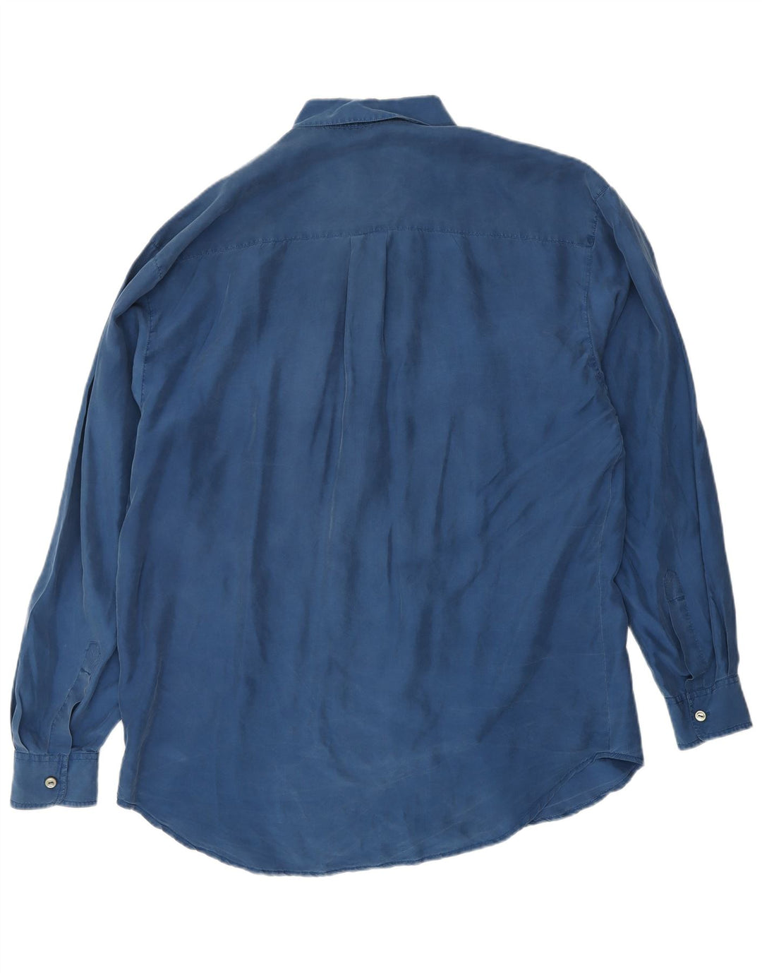 VINTAGE Herrenhemd Mittelblaue Seide