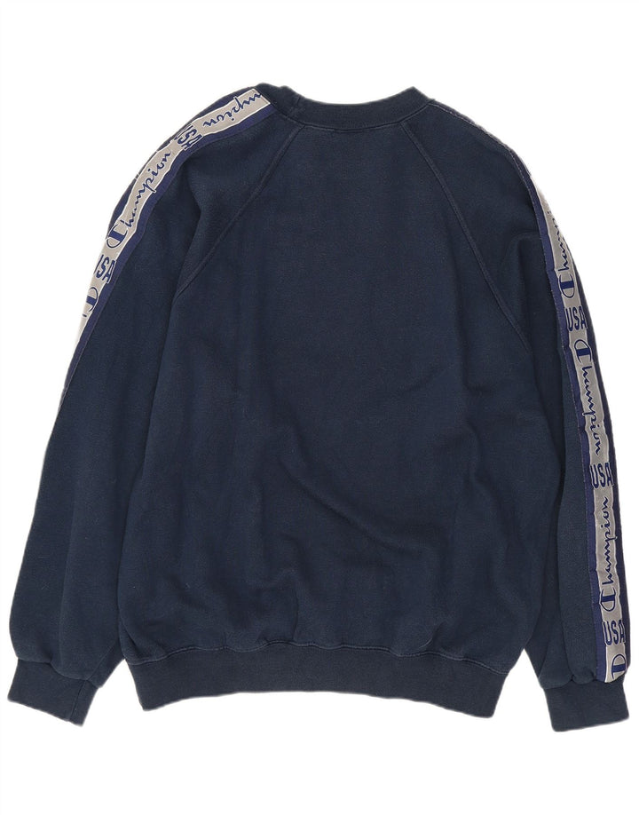 CHAMPION Herren-Sweatshirt mit Grafik, mittlere marineblaue Baumwolle