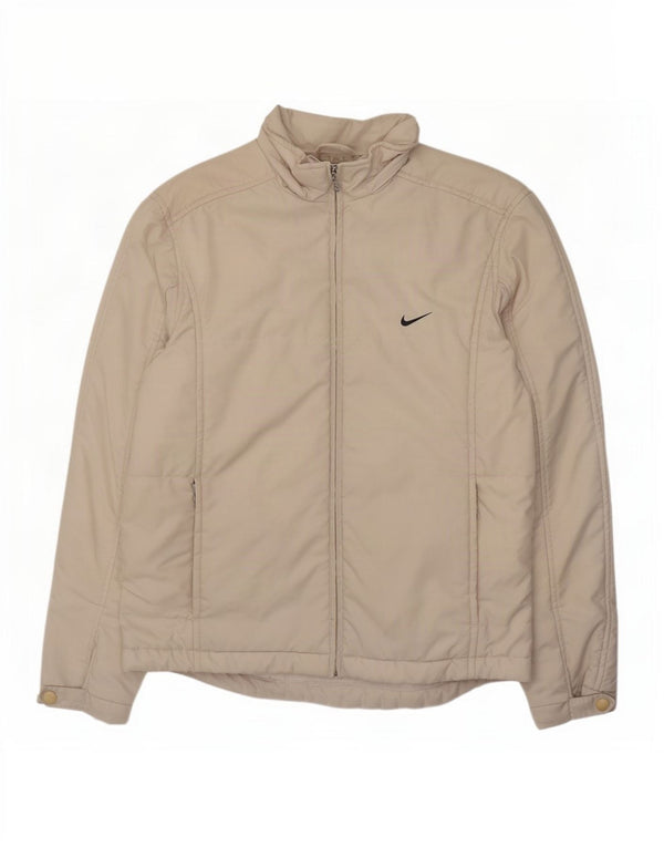 Nike Damen Übergroße gepolsterte Jacke US 4/6 Small Beige Polyester