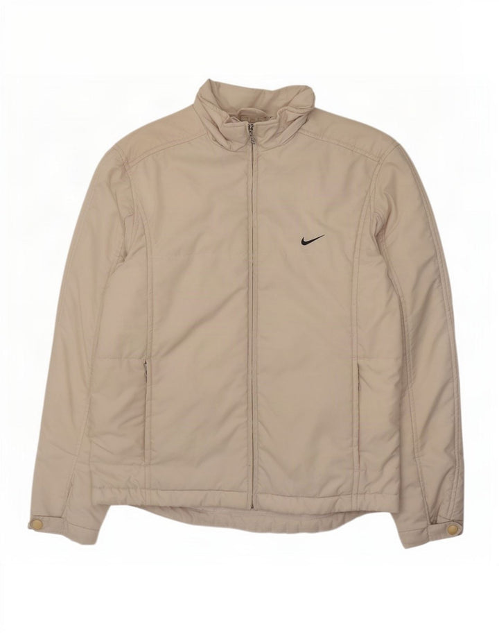 Nike Damen Übergroße gepolsterte Jacke US 4/6 Small Beige Polyester