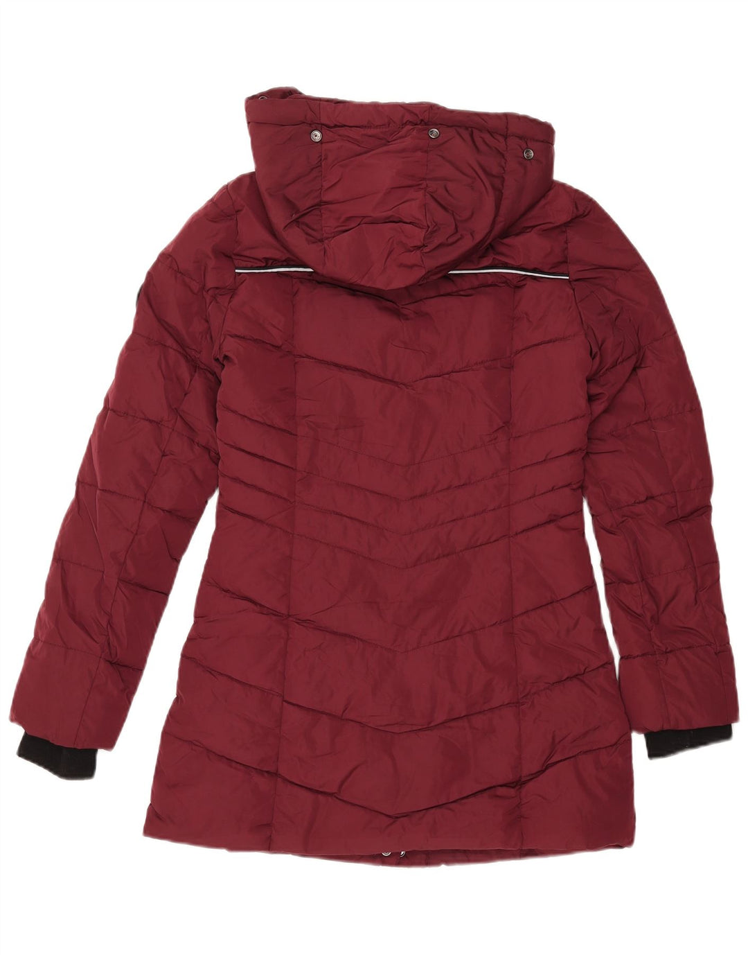 Superdry Wattierte Jacke mit Kapuze für Damen, UK 8, Größe S, Burgunderrot, Polyester