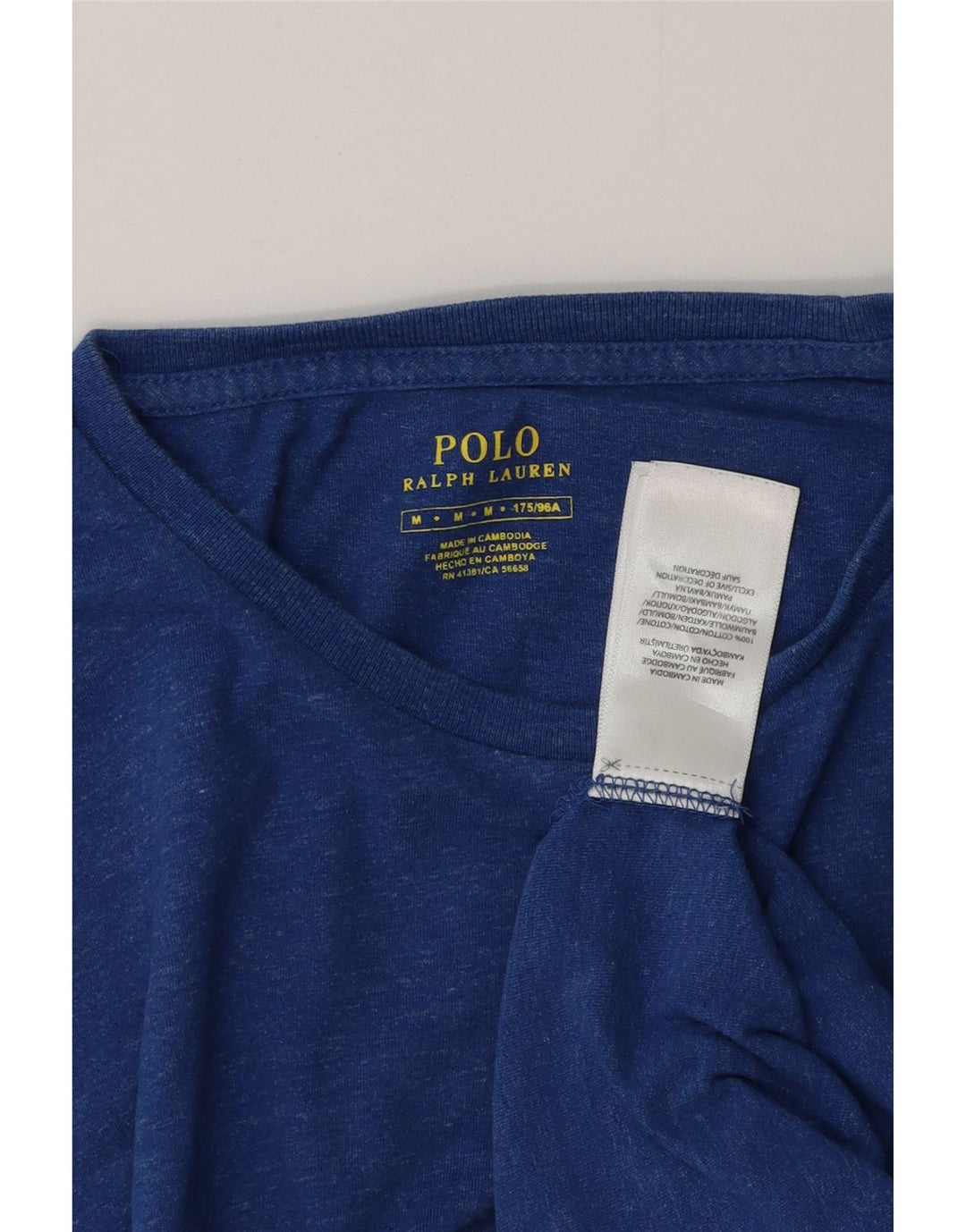 Polo Ralph Lauren Herren-T-Shirt-Oberteil aus mittelblauer Baumwolle