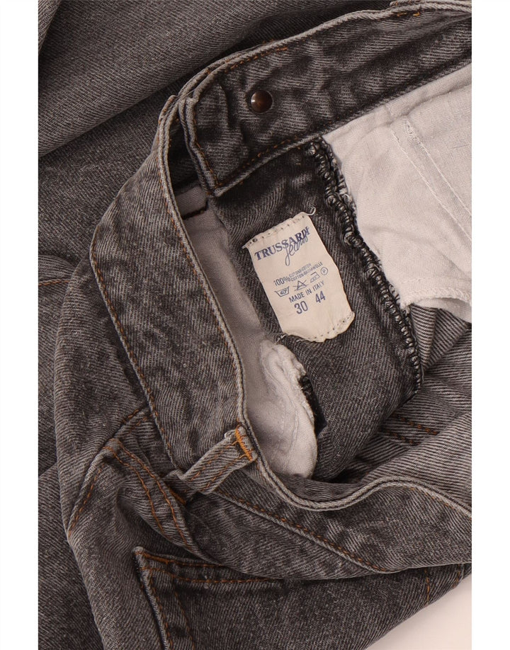 Trussardi Damen Straight Jeans W30 L27 Graue Baumwolle
