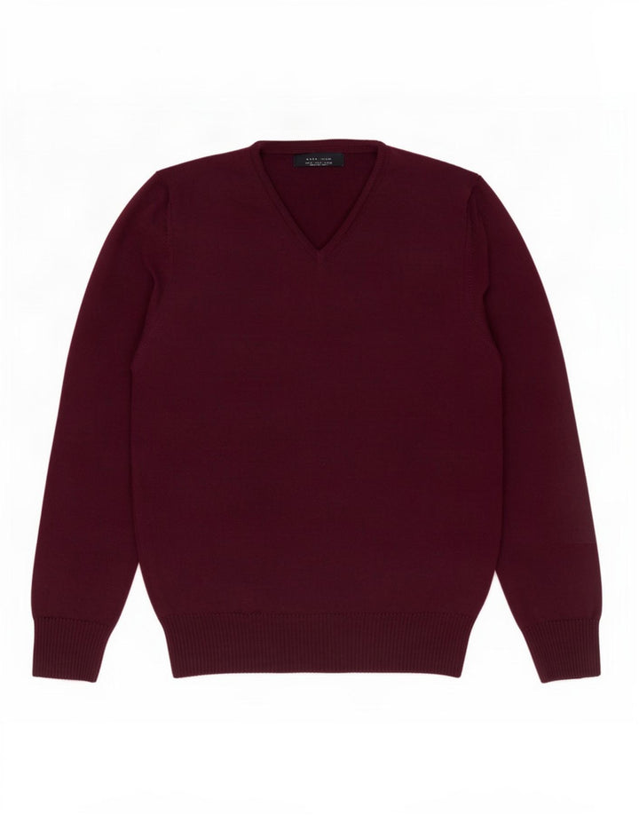 Zara Herren-Pullover mit V-Ausschnitt, mittellila