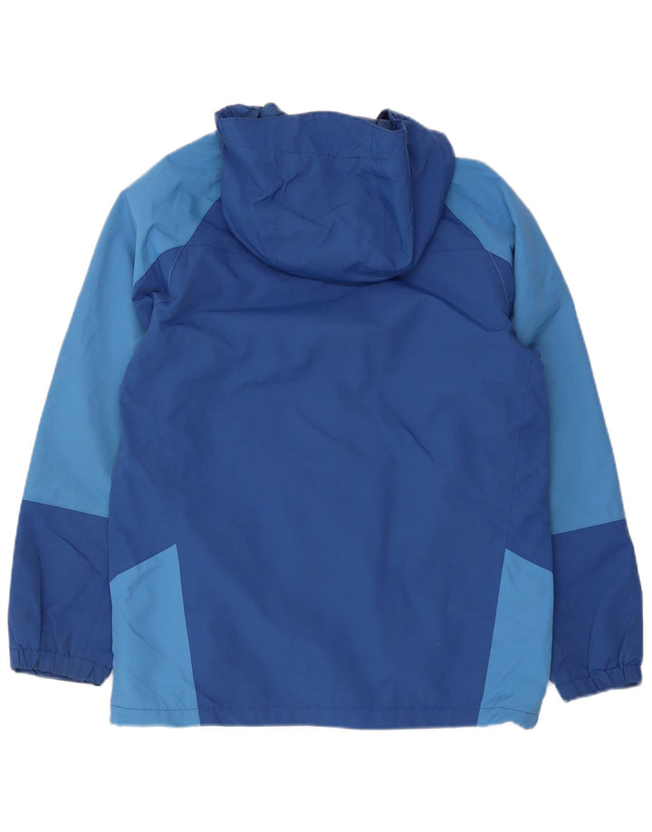 Berghaus Jungen-Regenjacke mit Kapuze, 12–13 Jahre, blaues Colourblock-Polyamid