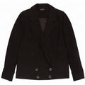 Topshop Damen-Zweireiher-Blazer-Jacke, Gr. 8, Größe S, schwarze Wolle