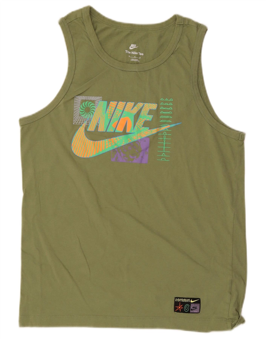 Nike Herren-T-Shirt mit Grafik, mittelgrüne Baumwolle