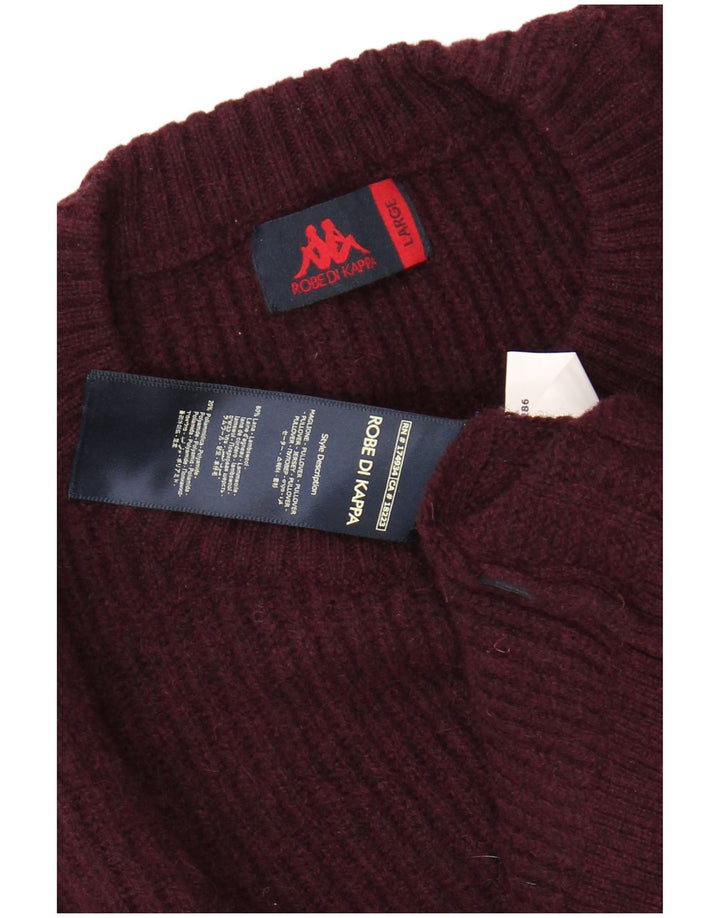 KAPPA Damen-Pullover, übergroß, Rundhalsausschnitt, UK 16, Größe L, Kastanienbraun, Wolle