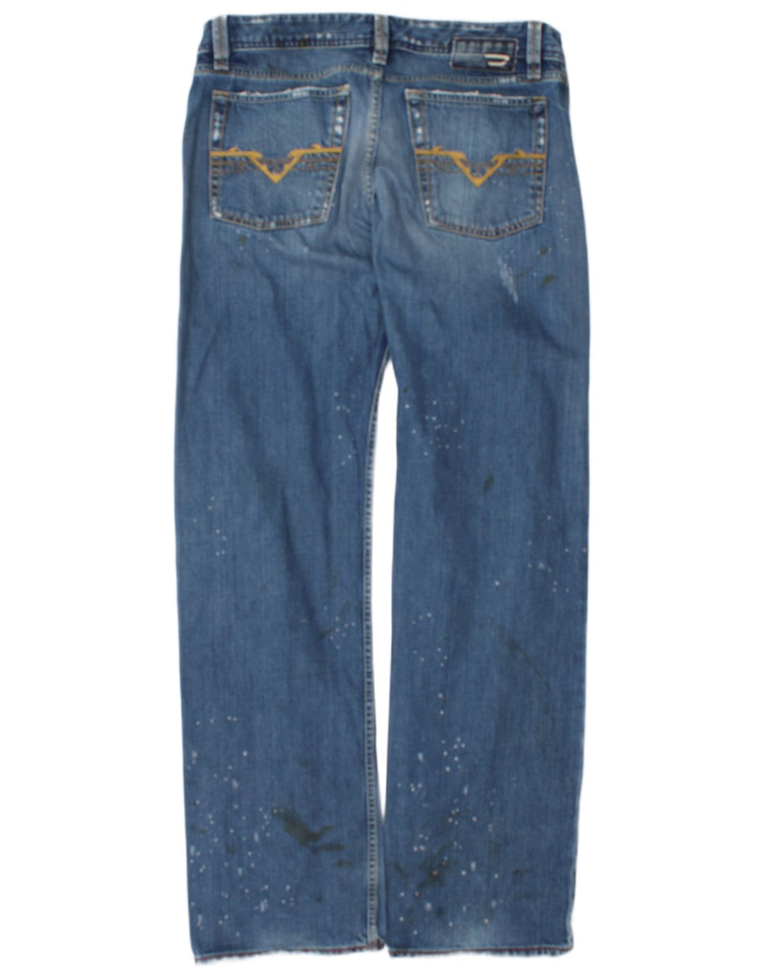 Diesel Herren Distressed Straight Jeans W34 L34 Blaue Baumwolle