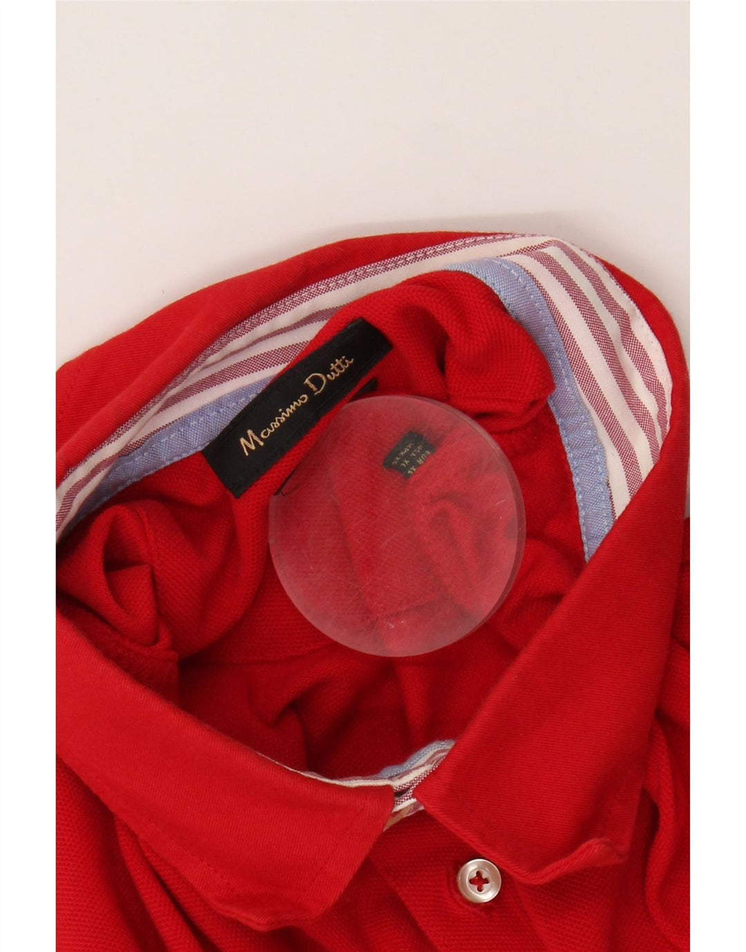 MASSIMO DUTTI Mens Polo Shirt XL Red Cotton