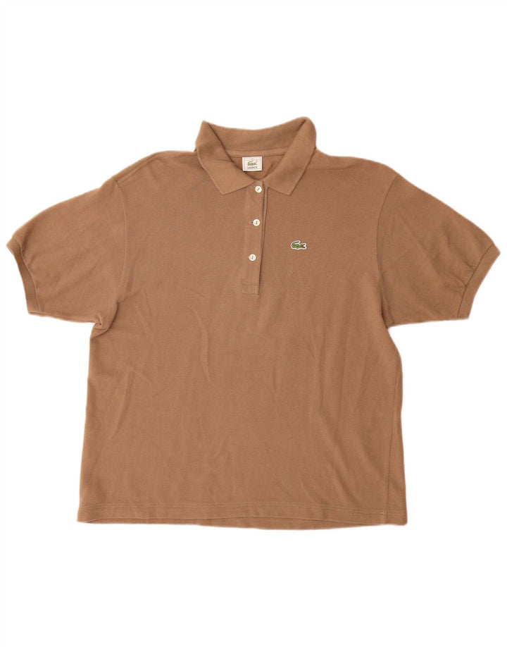 Lacoste Damen-Poloshirt, Größe 44, große braune Baumwolle
