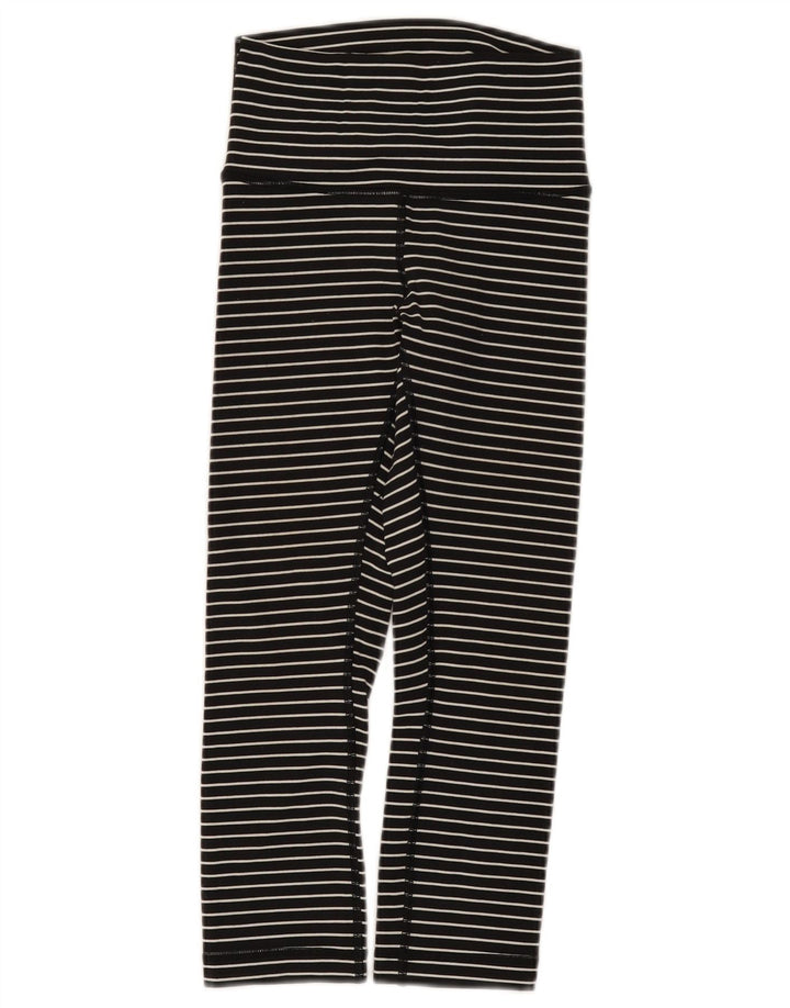Lululemon Leggings für Mädchen, 7–8 Jahre, schwarz gestreift, Nylon