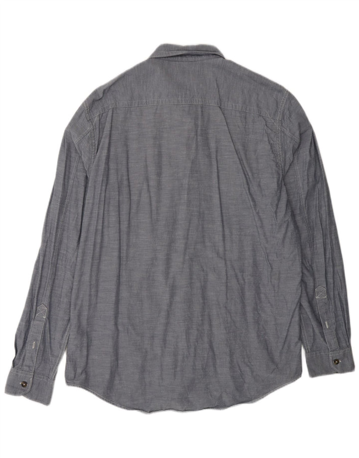 TIMBERLAND Herren Slim Fit Hemd XL Grau Baumwolle