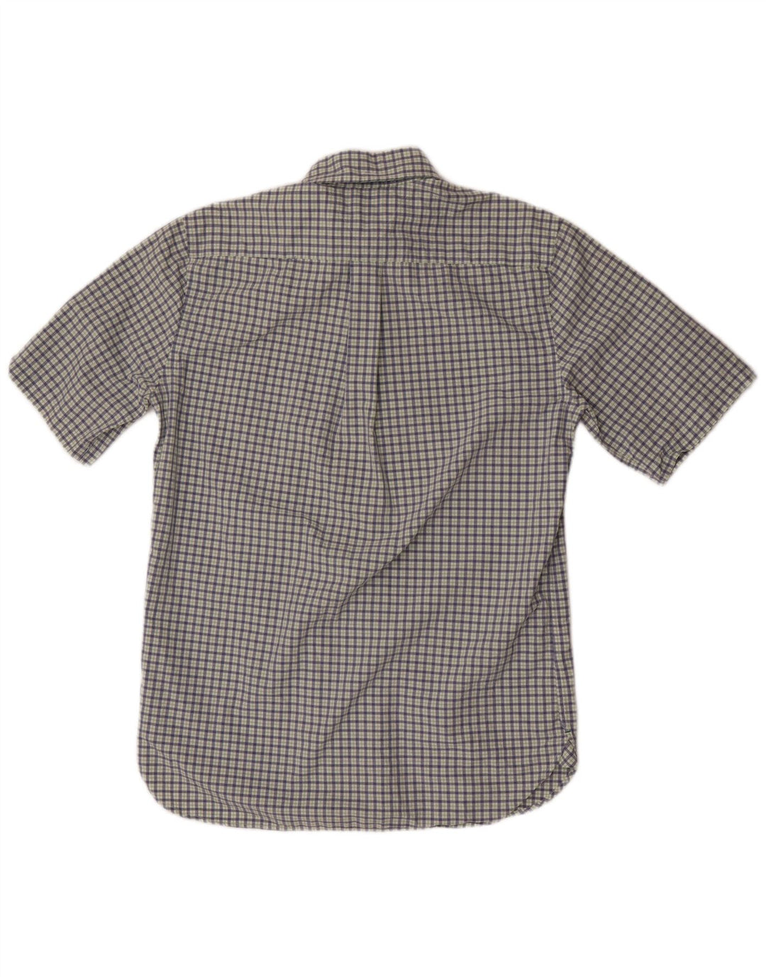 Tommy Hilfiger Herren-Kurzarmhemd, klein, blau kariert, Baumwolle