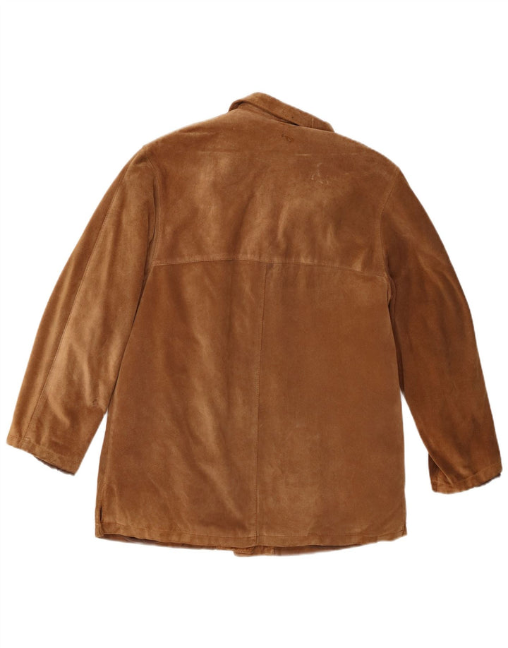 Vintage Damen Wildlederjacke IT 42 Mittelbraunes Leder