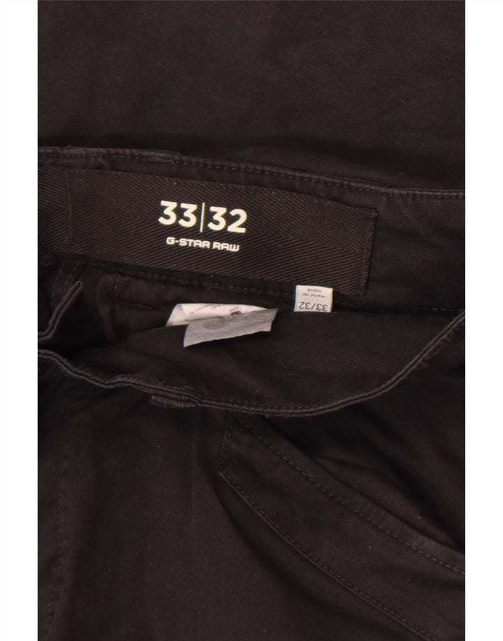 G-Star Herren Slim Cargohose W33 L32 Schwarze Baumwolle