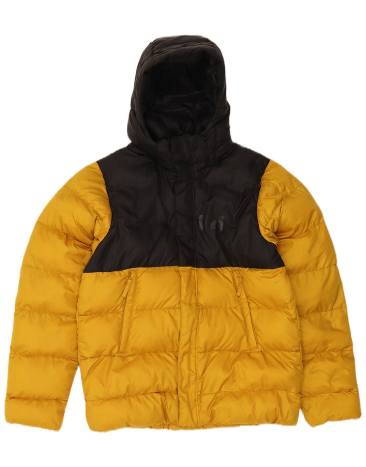 Helly Hansen Wattierte Jacke mit Kapuze für Jungen, 13–14 Jahre, gelbes Farbblockdesign