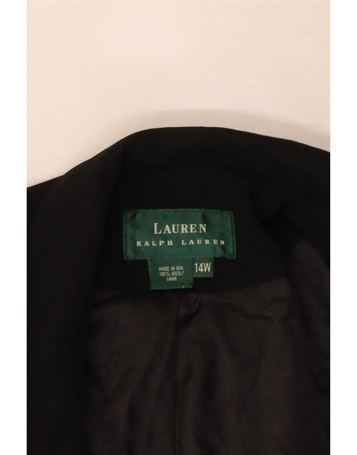 Ralph Lauren Damen-Blazerjacke mit 2 Knöpfen, US 14 XL, schwarze Wolle