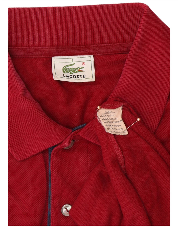 LACOSTE Herren Poloshirt Größe 6 XL Rote Baumwolle