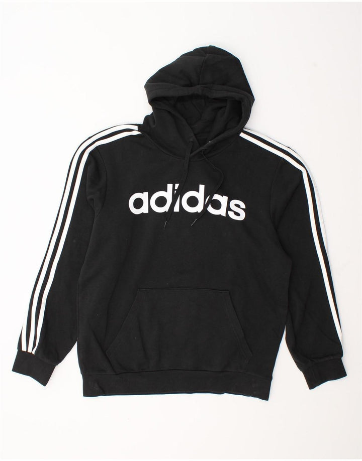 Adidas Herren Graphic Hoodie Pullover Mittelschwarze Baumwolle