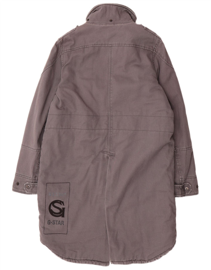 G-STAR Herren 3301 Graphic Parka Jacke UK 38 Mittelgraue Baumwolle