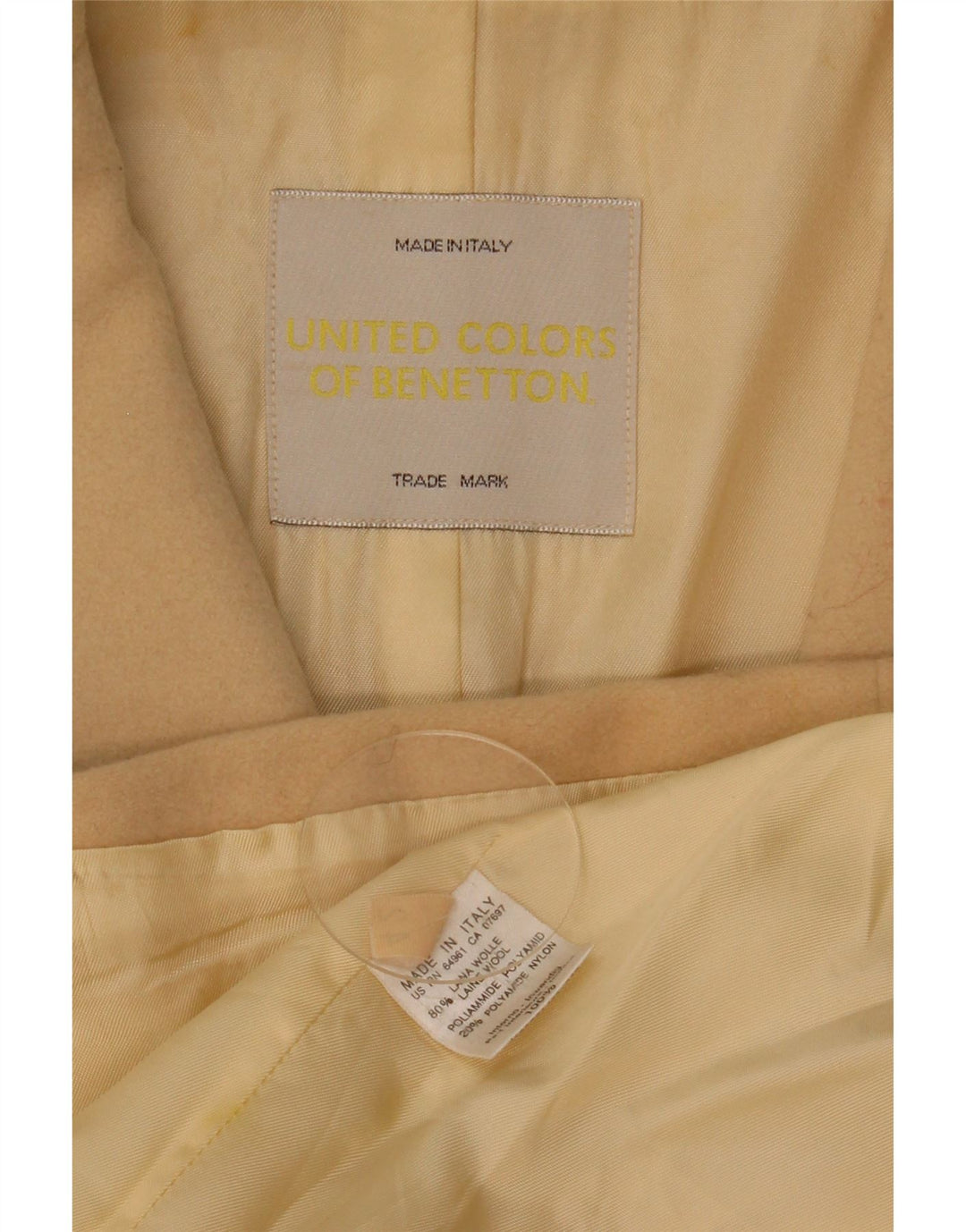 Benetton Womens Loose Fit Overcoat IT 42 Mittelbeige Wolle