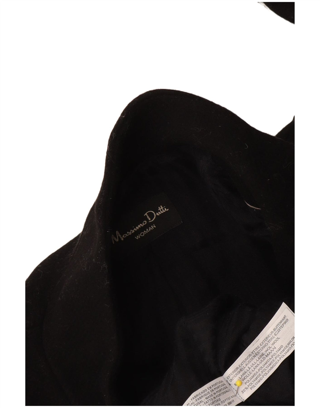 Massimo Dutti Damenmantel EU 38 Kleine schwarze Wolle