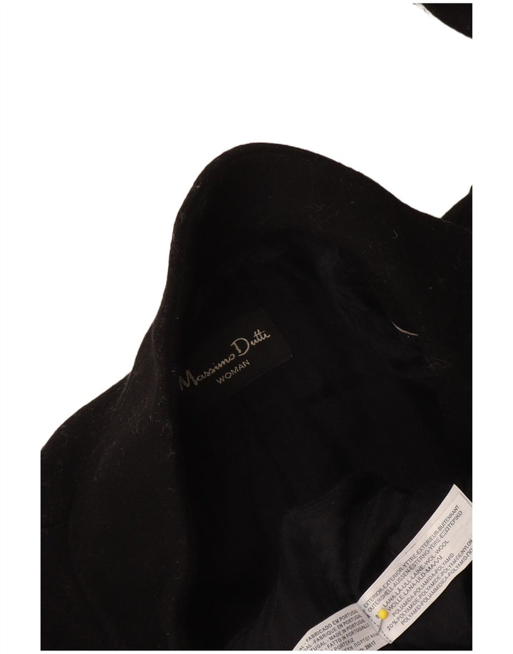 Massimo Dutti Damenmantel EU 38 Kleine schwarze Wolle