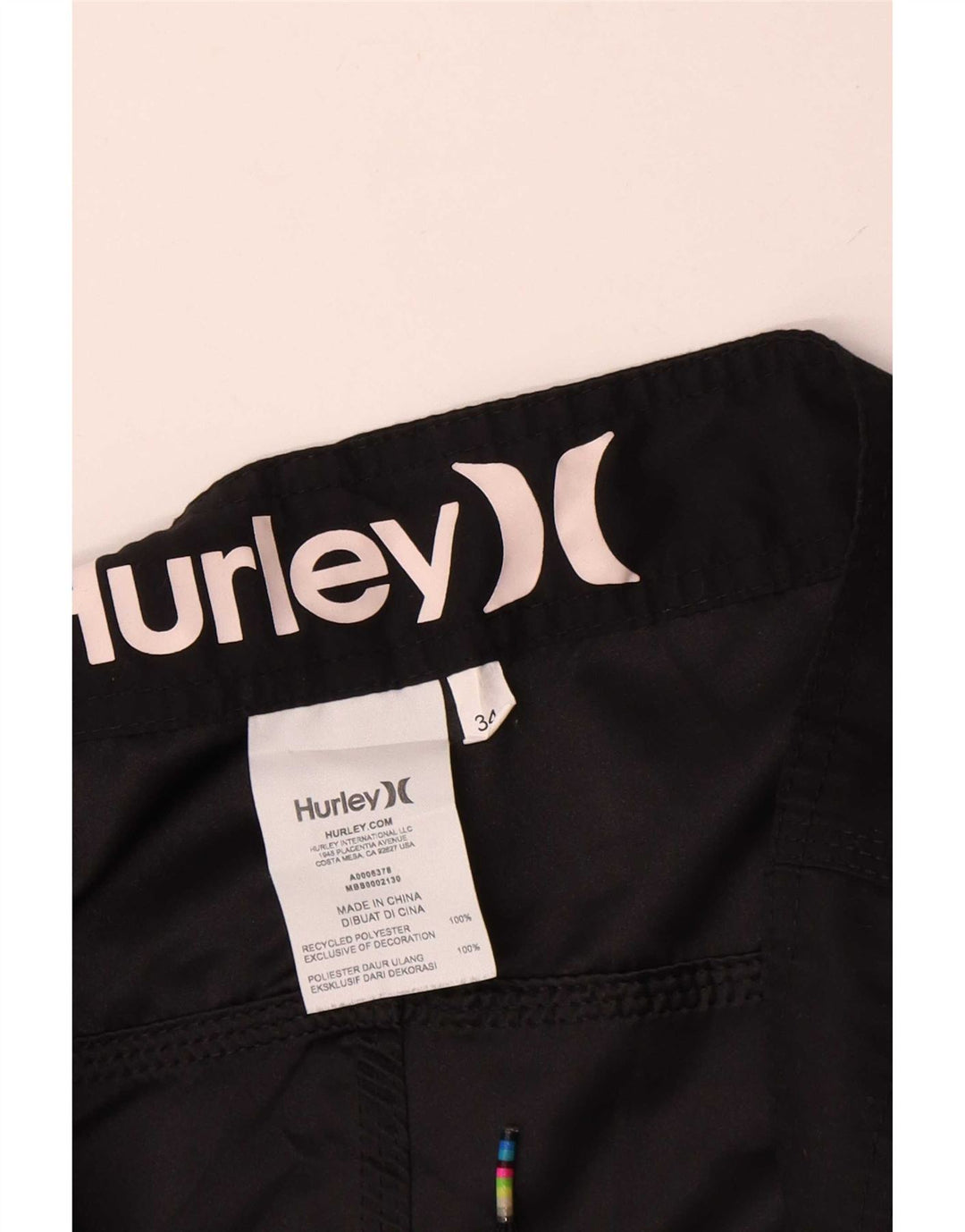 Hurley Herren-Badeshorts, groß, aus schwarzem Polyester