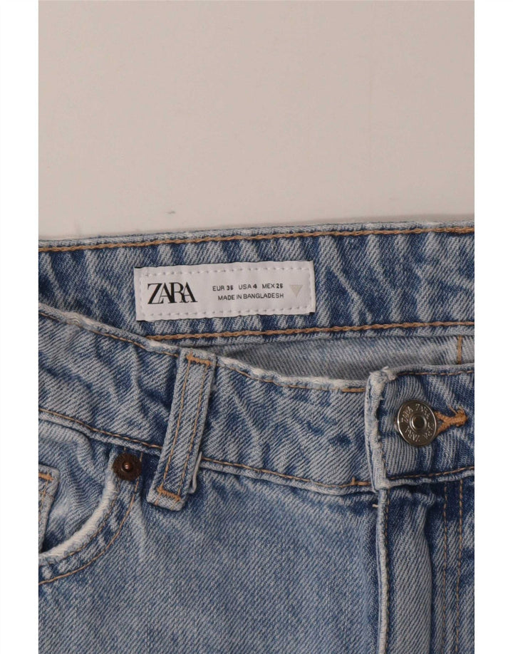Zara Damen Straight Jeans EU 36 XS W26 L29 Blau