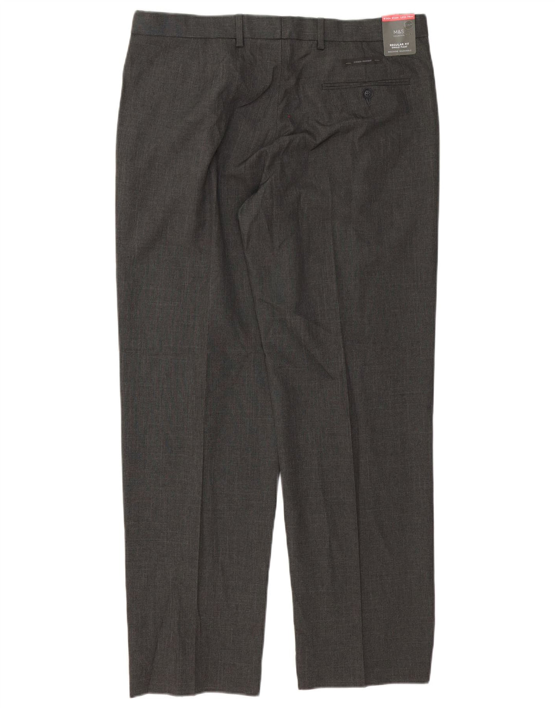 MARKS & SPENCER Herren-Anzughose in normaler Passform, W36 L31, grau, Polyester