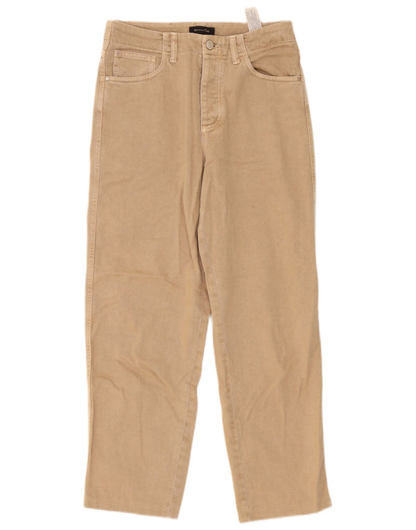 Massimo Dutti Damen High Waist Tapered Jeans EU 38 Small W28 L27 Beige