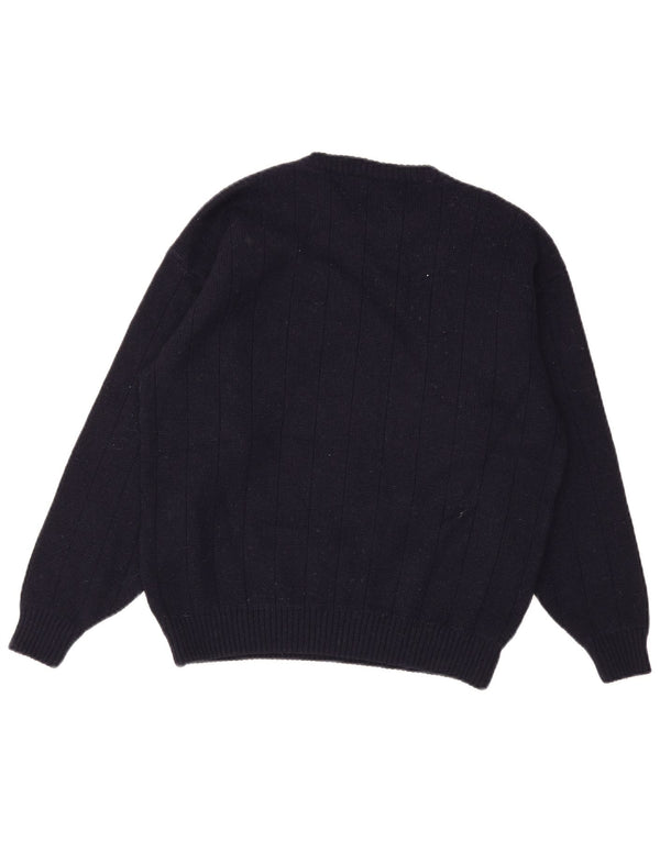 Vintage Herren-Pullover mit Rundhalsausschnitt, mittelgroß, Marineblau