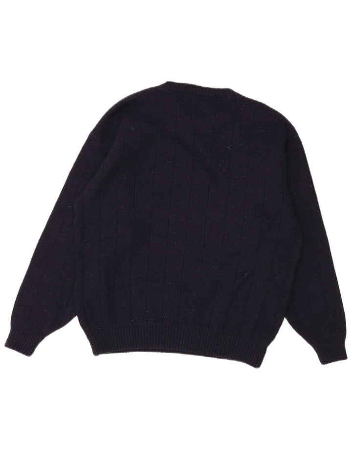 Vintage Herren-Pullover mit Rundhalsausschnitt, mittelgroß, Marineblau